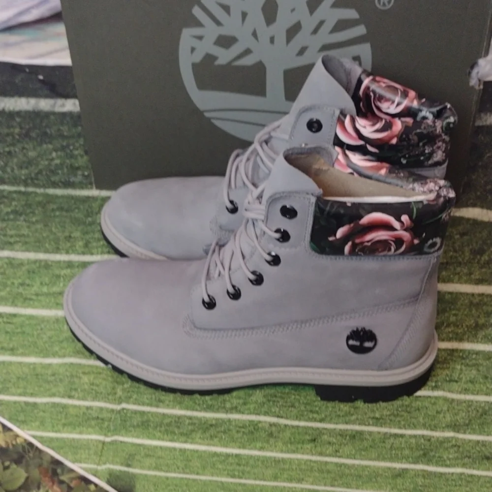 Timberland heritage 6in waterproof boot gray and floral size 11 - Picture 5 of 10